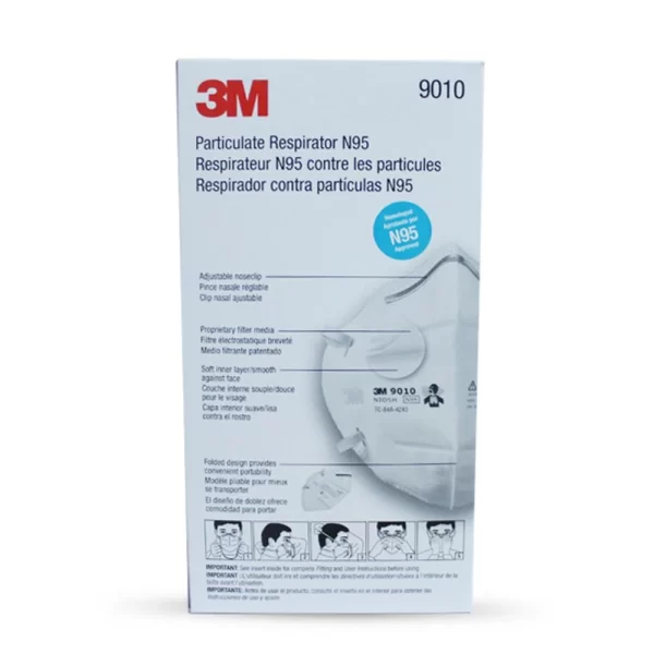 3M® Respirador Plegable Para Polvos Y Neblinas No Aceitosas N95 Mod. 9010 Dispenser Con 50 Piezas - Imagen 4