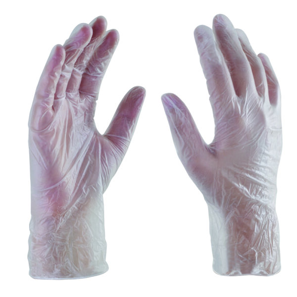 Guante Vinil Desechable Transparente 4 Milésimas Bajo En Polvo Dispenser Con 100 Piezas Derma Care Mod. 44-500