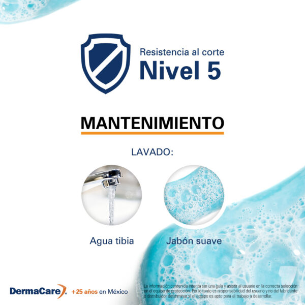 Manga Polietileno Alta Densidad Y Fibra de Vidrio Anticorte Nivel 5 16" Ribeteado Unitalla Derma Care Mod. 50-616-D - Imagen 5