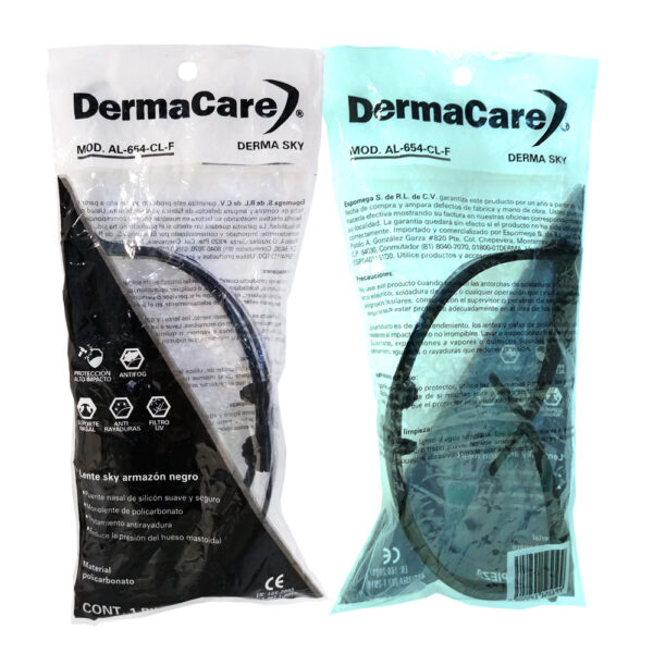 Lente Derma Sky Mica Clara Antiempaño De Policarbonato Antirayaduras Derma Care Mod. AL-654-CL-F - Imagen 3