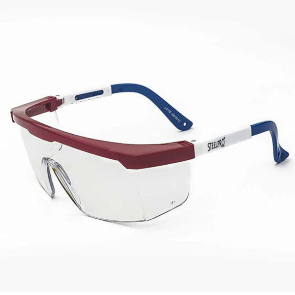 Lente Top Gun Ultra Mica Clara Antiempaño De Policarbonato Antirayaduras Y Anti-Impacto Marco De Nylon Tricolor Con Patillas De Ajuste Angular Y Telescópica SteelPro Mod. AL-SP-0077 (352451650077)